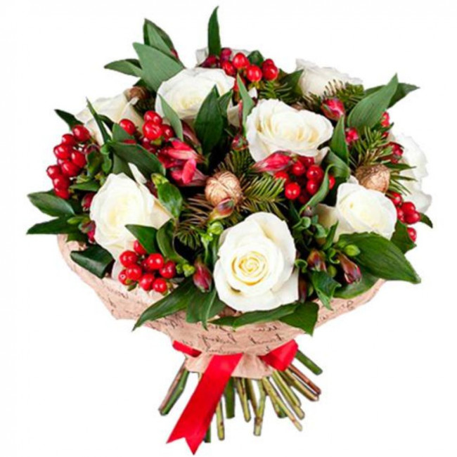 Букет цветов "Новогодний букет Подснежник" Букет цветов "Новогодний букет Подснежник"